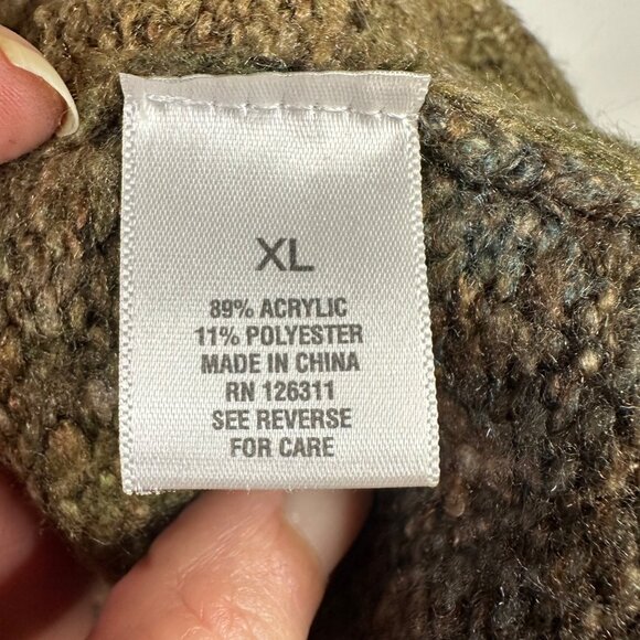 Dressbarn XL Womens Cowl Neck Sweater Dress Multicolor Fall Earth Tones Neutral - Picture 4 of 11